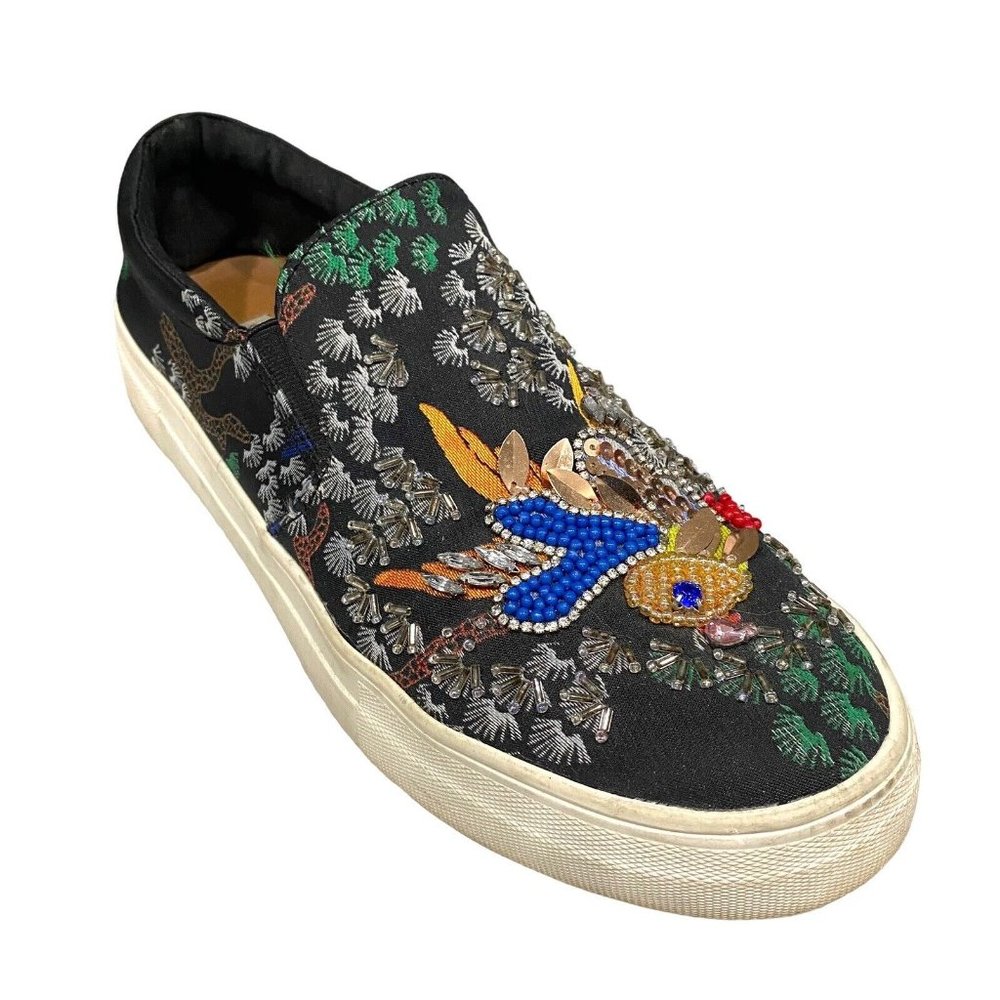 Steven Madden Exquisite Bluebird Of Joy Happiness Prosperity Black Flats 10M